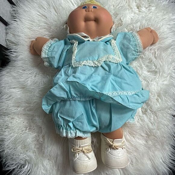 Vintage 1978 Cabbage Patch Doll Blue Eye Blond Hair Original Clothes - Picture 1 of 6